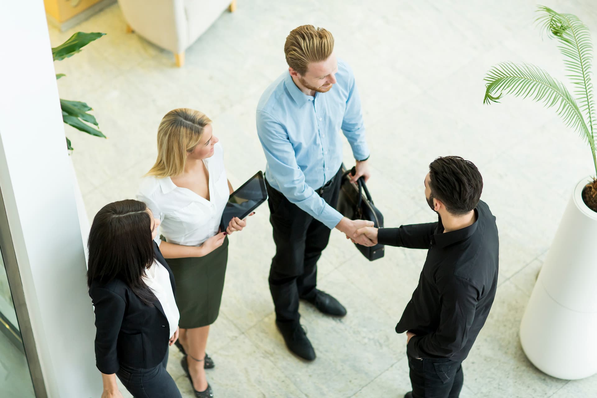 Temporary staff welcomed into a business team