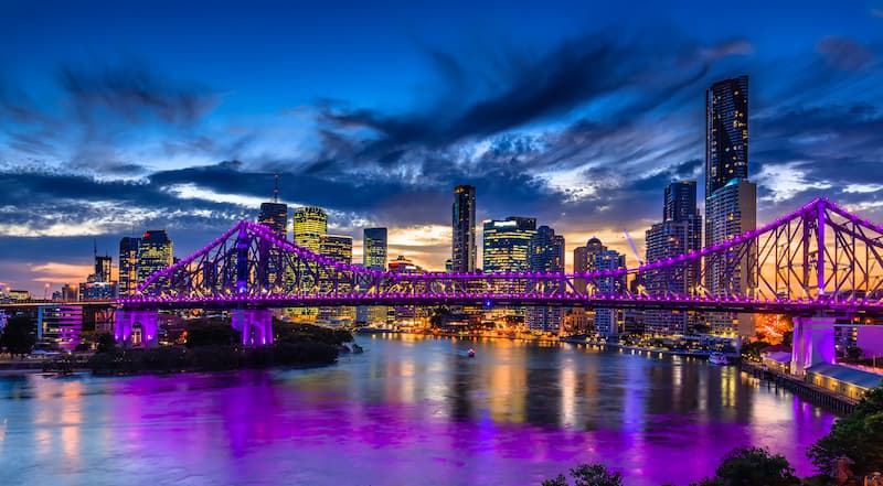 Brisbane view at sunset