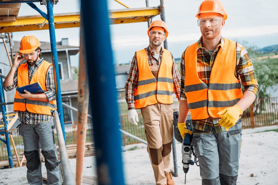 construction site active workers deadline pressure