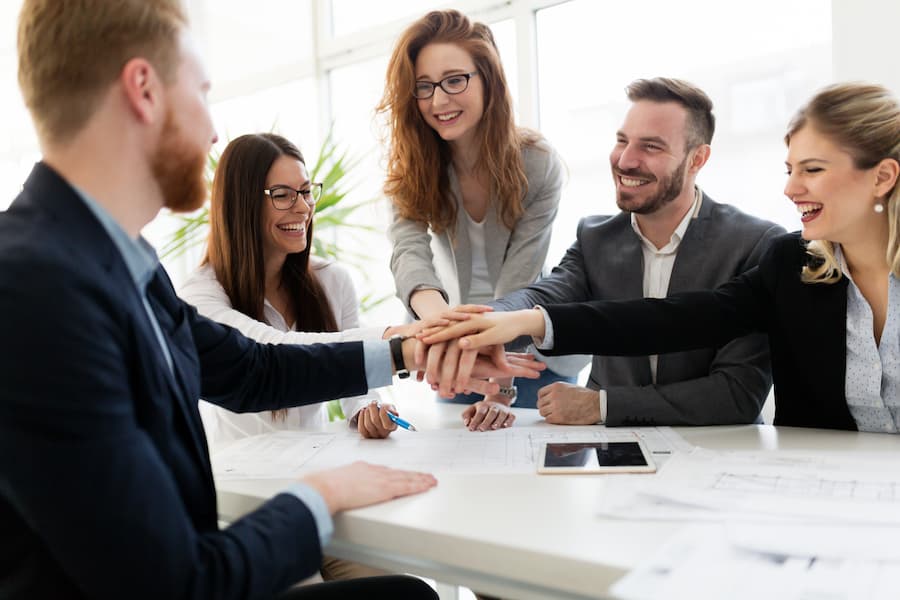 Business team working together on a project